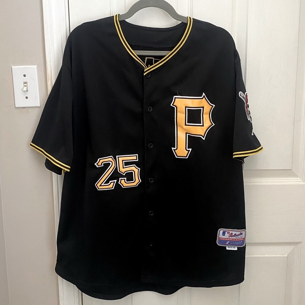 Pittsburgh Pirates Majestic Brand Button Front Stitched Gregory Polanco Jersey